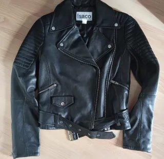 Chaqueta de piel Isaco negra