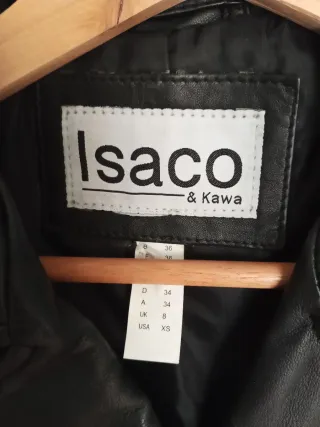 Chaqueta de piel Isaco negra