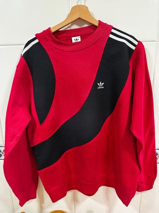 Sudadera Adidas Vintage Roja y Negra Vintage