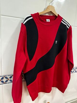 Sudadera Adidas Vintage Roja y Negra Vintage