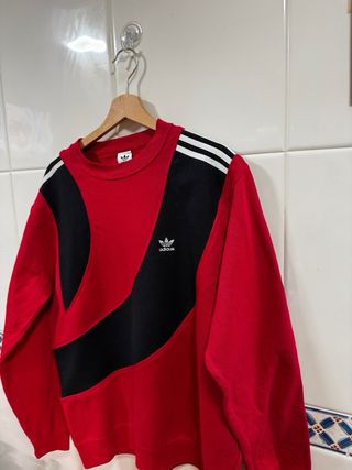 Sudadera Adidas Vintage Roja y Negra Vintage