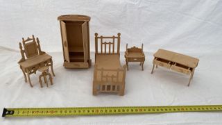 Muebles de madera para casa de muñecas (sin casa )