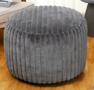 Funda puff gris  38.1 cm alto x 50.8 cm diametro