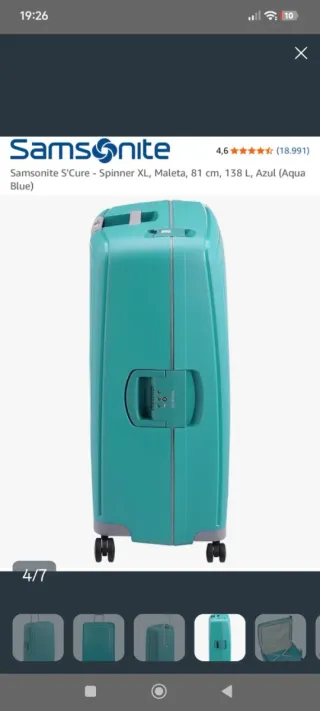 Maleta Samsonite S'Cure Turquesa Talla L