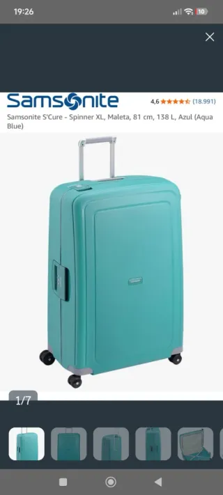 Maleta Samsonite S'Cure Turquesa Talla L