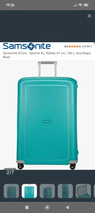 Maleta Samsonite S'Cure Turquesa Talla L