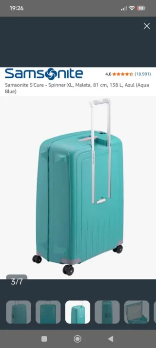 Maleta Samsonite S'Cure Turquesa Talla L