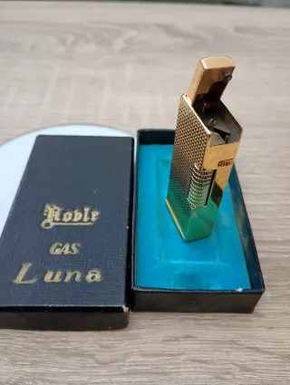 Encendedor Luna Gas Chapado Oro Coleccionable