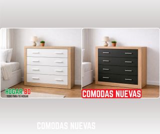 Cómoda 4 Cajones Madera