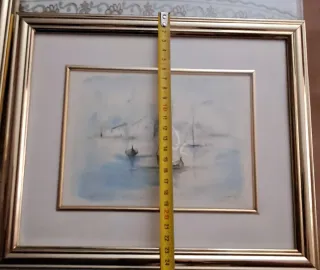 4 Quadri Dorato Paesaggi