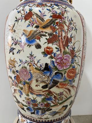 Gran Jarrón Oriental de Cerámica