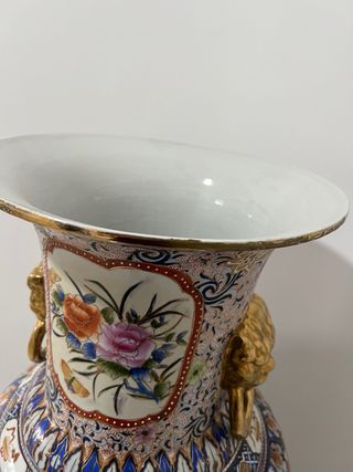 Gran Jarrón Oriental de Cerámica