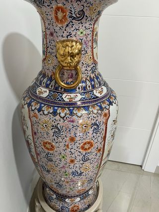 Gran Jarrón Oriental de Cerámica