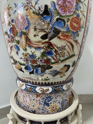 Gran Jarrón Oriental de Cerámica