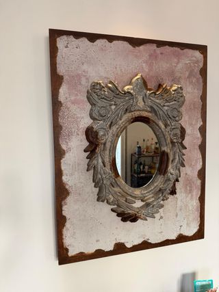 Specchio Vintage con Cornice in Metallo e Vetro