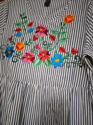 Lote 3 vestidos ANTEA azul y blanco talla 44