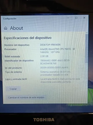 PORTATIL TOSHIBA NB500. CUSTOM. COMO NUEVO. W10.