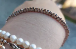 Bracciale Tennis Argento 925 con Granati