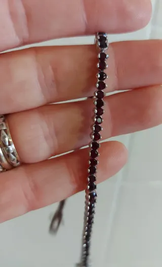 Bracciale Tennis Argento 925 con Granati