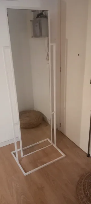 Specchio da terra doppio in vetro e metallo