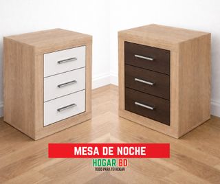 Mesa Noche 3 Cajones Madera