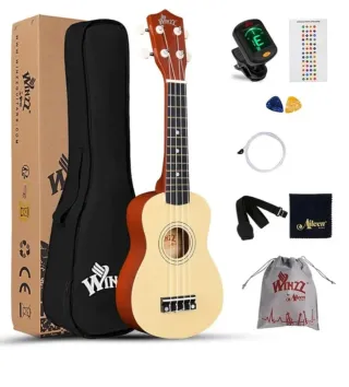 WINZZ Ukelele soprano Set completo Madera