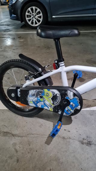 Bicicleta Infantil Btwin Blanca y Azul
