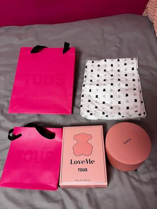 Bolsas y caja TOUS rosa y blanca