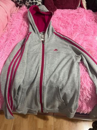 Chaqueta Adidas Gris y Rosa Talla 13/14