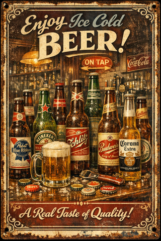 Chapa Decorativa Vintage Cervezas Bar 20x30