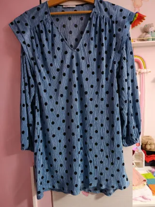 Vestido Zara lunares azul