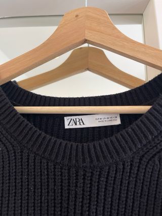 Chaleco de punto Zara negro talla M
