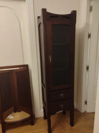 Juego Espejo y Vitrina Madera