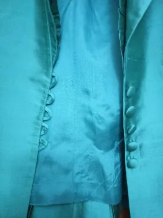 Chaqueta fiesta color verde azulado