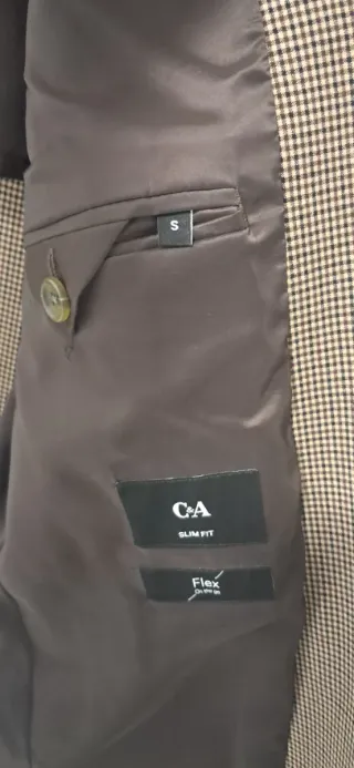 Chaqueta marrón cuadros hombre