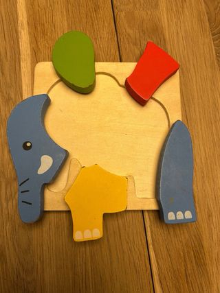 Puzzle de madera elefante colores