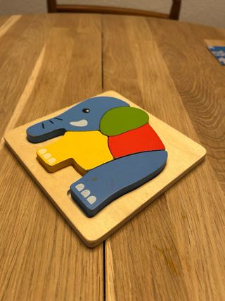 Puzzle de madera elefante colores