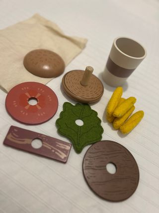 Juego Hamburguesa Juguete Madera