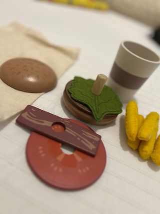 Juego Hamburguesa Juguete Madera