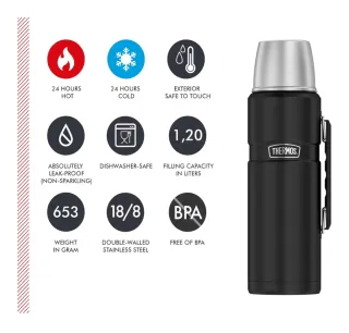 Termo Thermos King Acero Inoxidable Negro