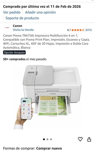 NUEVA Impresora Canon Pixma TR4756i automatica