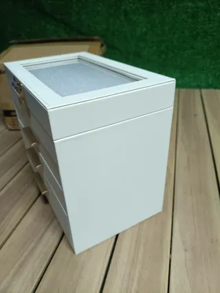 SONGMICS Caja Joyero de 4 Niveles Blanco Nube