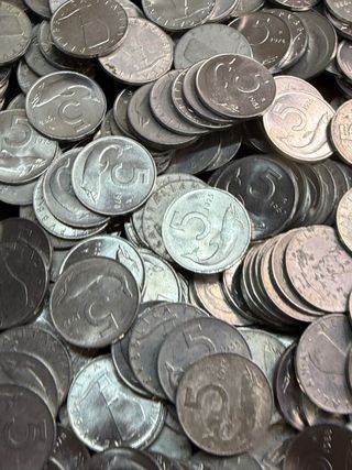 Lotto 50 monete 5 Lire Delfino