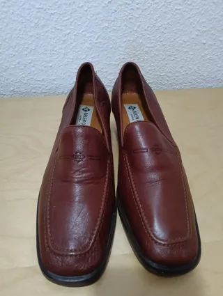 Mocasines de piel mujer retro marrones. T.39