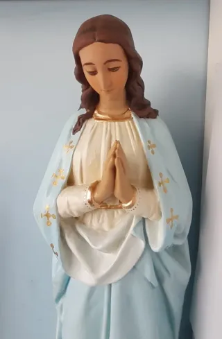 64cm Virgen María escultura antigua religiosa