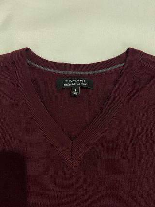 Jersey Tahari V-Neck Rojo Talla L