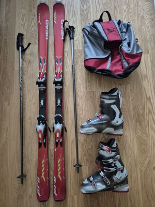 Esquís HEAD con Botas Rossignol y Bastones