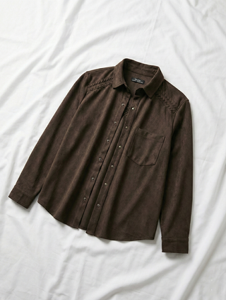 Bershka Camisa Casaco Camurça