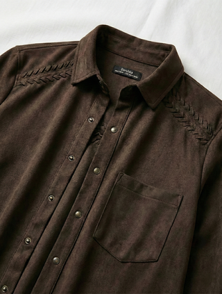 Bershka Camisa Casaco Camurça