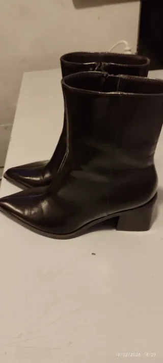 Botines Zara Piel Marrón Talla 37